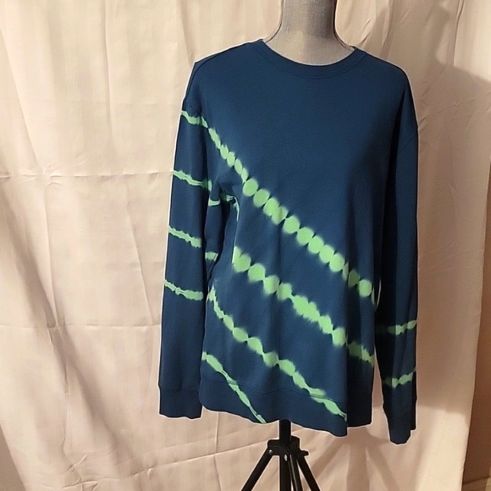 Original Use Navy Blue Men's Tie-Dye Regular Fit Crewneck Pullover Sweatshirt, M